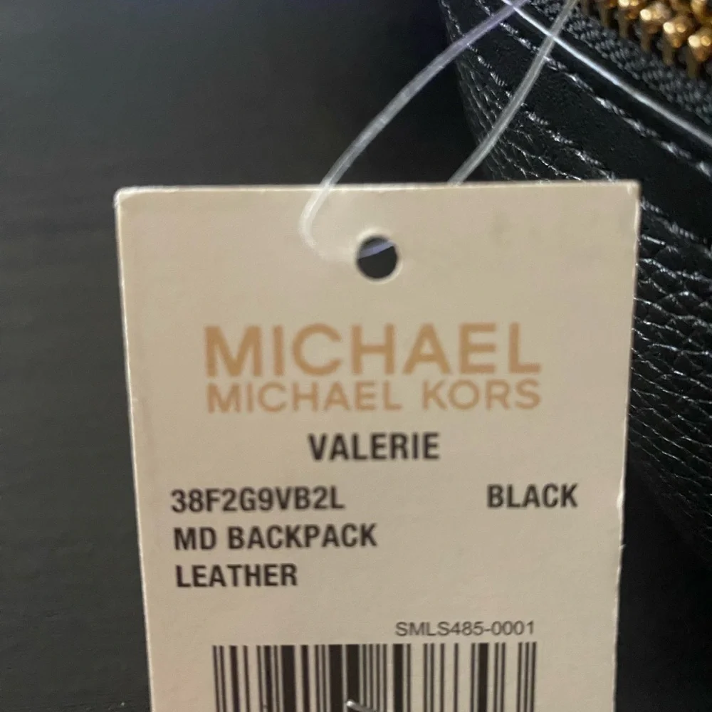 NWT-MICHAEL KORS-VALERIE-BLACK PEBBLED LEATHER BACKPACK-38F2G9VB2L